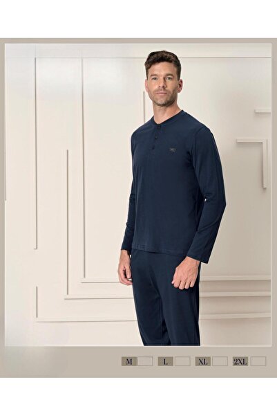 İpek Men's Long Sleeve 100% Cotton Pajama Set