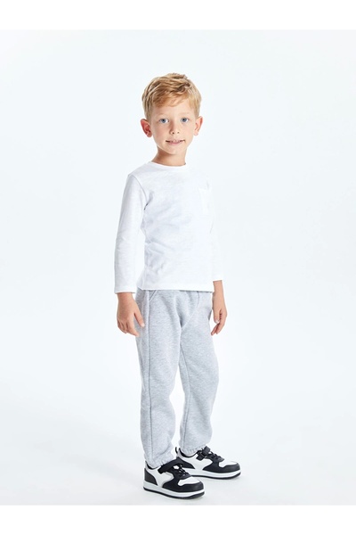 LC Waikiki Lcw Kids Gray Elastic Waist Basic Thick Boys' Sweatpants