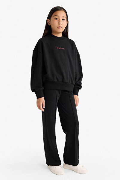 DeFacto 2-компонентен комплект с черна блуза и долнище за момичета F2564A8/BK81