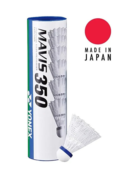 YONEX Mavis 350 (6'lı) Beyaz Badminton Topu - Mavi Bant - Orjinal Made in Jap...