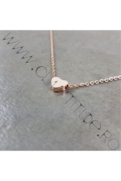 KESNUP Αλυσίδα σε σχήμα καρδιάς από ανοξείδωτο ατσάλι 24 καρατίων με ροζ χρυσό