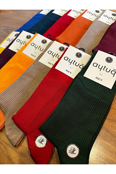 Aytuğ Premium Bamboo Seamless Comfortable Men's Colorful Socks 6 Pack