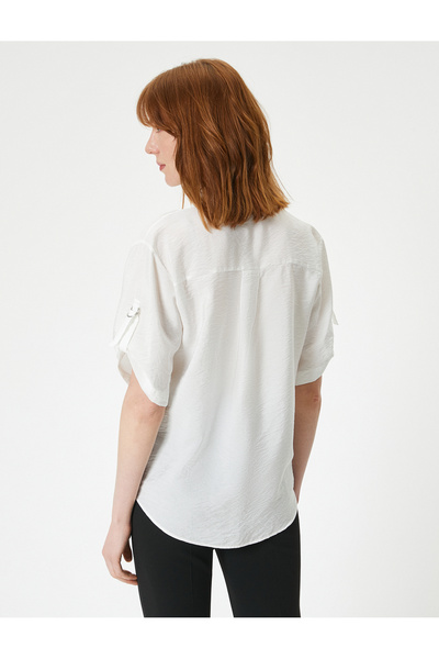 Koton Kısa Kollu Gömlek Kapaklı Cep Detaylı Rahat Kalıp
