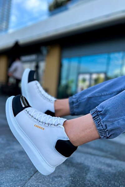 Zerenyus Ανδρικές χειμερινές μπότες Roma Mirror Lace-up Λευκό Μαύρο