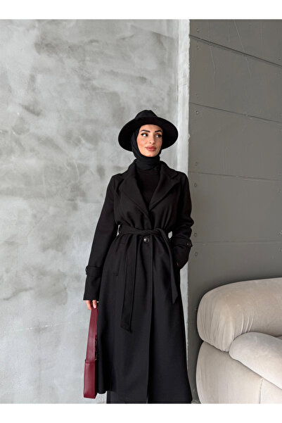 Aranlı tekstil Μεσαίου μεγέθους Τζαμάλι Καστανό Παλτό