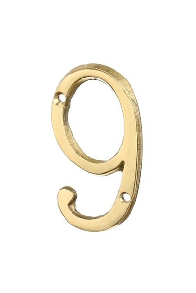 SHOPIENS Numar Casa Cifra 9 Poarta Usa Cu Insurubare Alama 50x35 mm Auriu Ant...