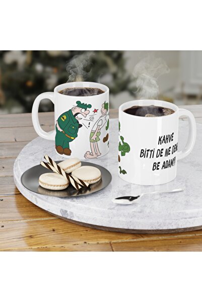 niceworkbynicehands Funny Coffee Is over Written Mug Cup Humorous Cartoon Des...