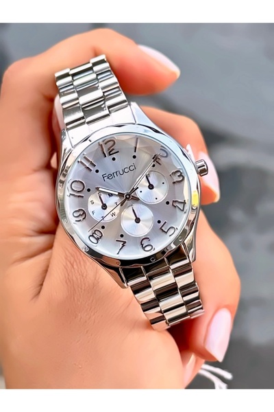 Ferrucci Women's Wristwatch Original Watch Steel Band Waterproof Bracelet with Gift
