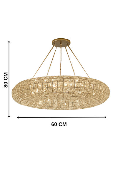 bestof tasarım Lotus Kristal Taşlı Krom Avize Salon - Hol - Yatak Odası