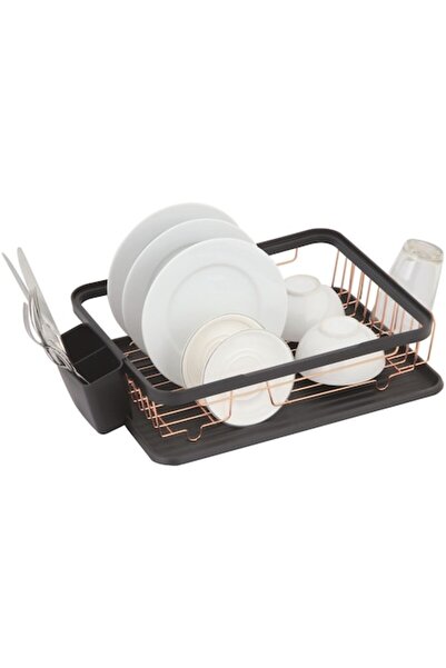 SHOPIENS Dish drainer Shopiens®, metal and plastic, 43.3 x 32 x 10.5 cm, blac...
