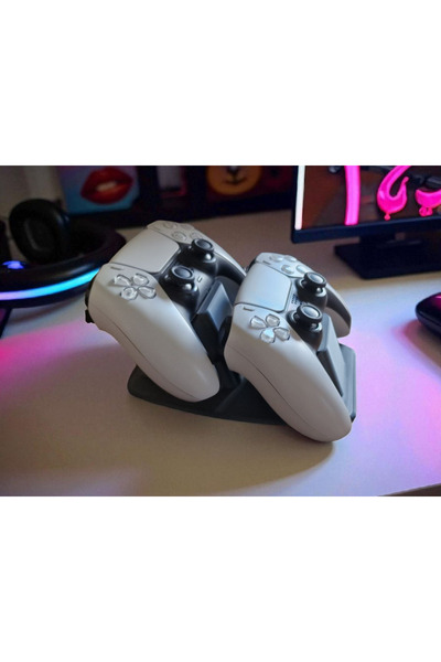 multiogz Ps4 Ps5 Dual Handle Stand – Dualsense Compatible Game Handle Holder and Desktop Organizer