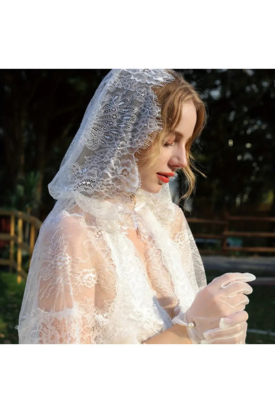 Eva Flore Κομψό σάλι με δαντέλα για νύφες - Βραδινό φόρεμα με δαντέλα μπολερό - Μπολερό για νυφικό