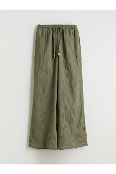 LC Waikiki Elastic Waist Textured Muslin Women's Trousers