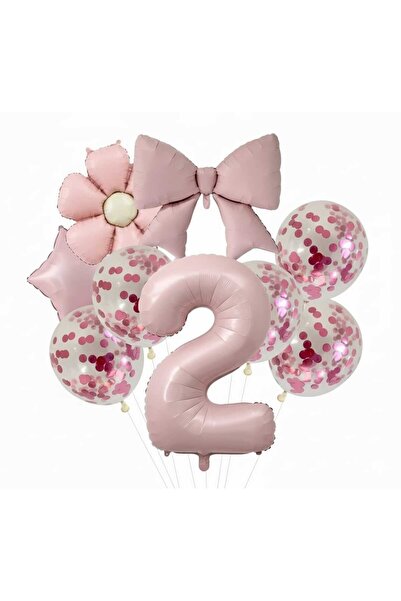 DÜVENCİ TİCARET fiyonk papatya yıldız folyo balonlu daoğum günü yaş balon set