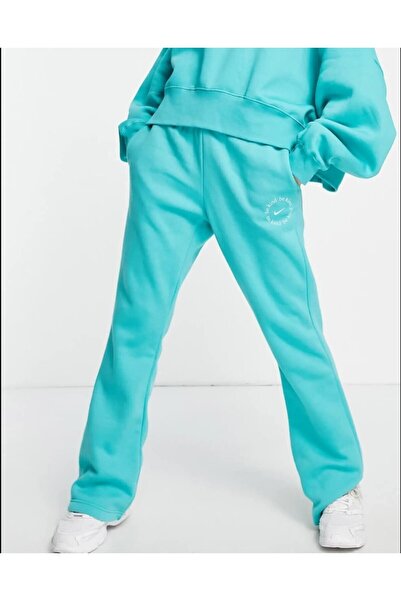 Nike Sportswear Essential Collection Fleece Flared Turkuvaz Renk Kadın Eşofma...
