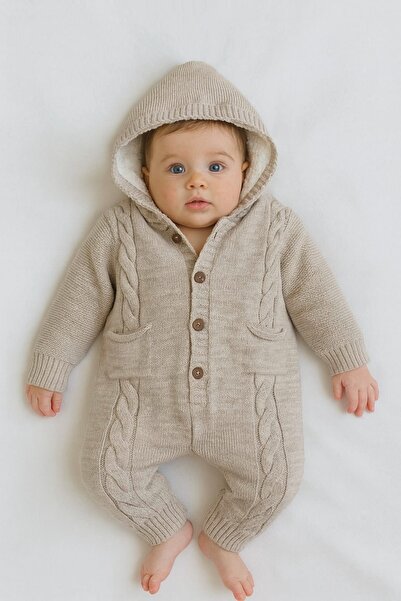 GizaKids İçi Welsoft Peluş Dışı Triko Örgü Bebek Astronot Tulum | Kız Erkek U...