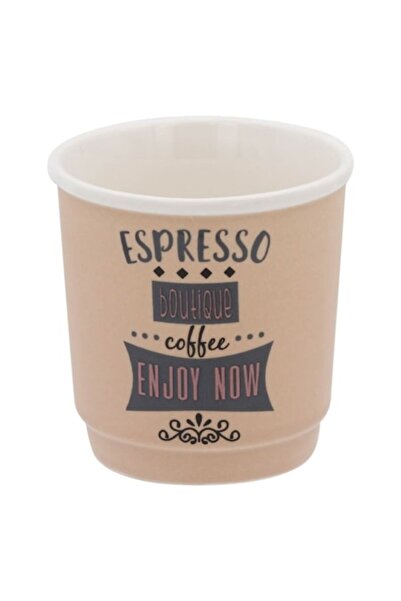 SHOPIENS Mini New Bone Shopiens® Coffee Espresso Cup, Peach with Message, 90 ml