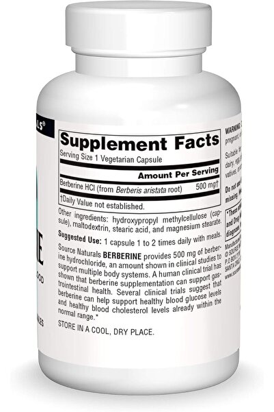 source naturals Berberine Vegetable Capsule, for Gastrointestinal Support* - 30 Vegetarian Capsules