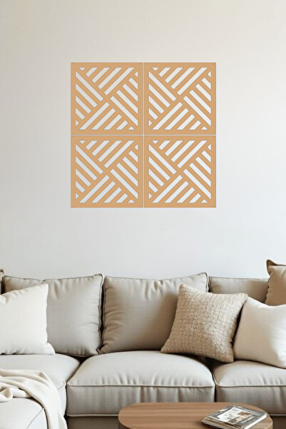 lexi Dekoratif Ahşap Duvar Paneli Lazer Kesim MDFLAM 40x40 / 34x34 / 28x28 Cm...