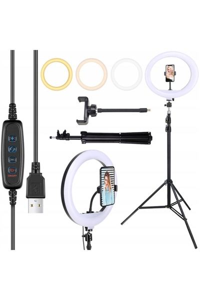 KESNUP Επαγγελματικό φωτιστικό δακτυλίου 240 W με 180 LED, μαύρο