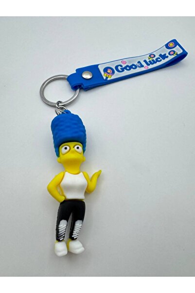 Yuchicly سلسلة مفاتيح سيمبسونز الزرقاء من السيليكون - هدايا ممتعة من بيراي