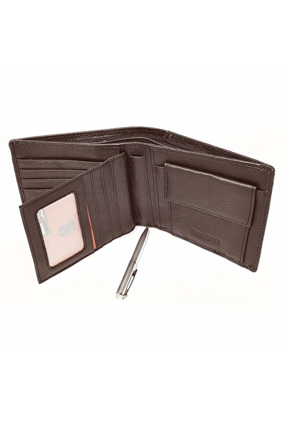 Magrot Men's wallet made of genuine brown leather 623 hassion