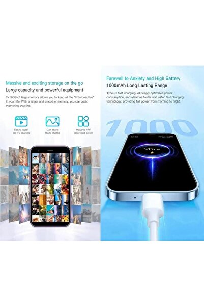 Hope XS15 Pro Mini Smartphone Pink – Android Quad Core, Compact Pocket Mobile for Kids & Adults