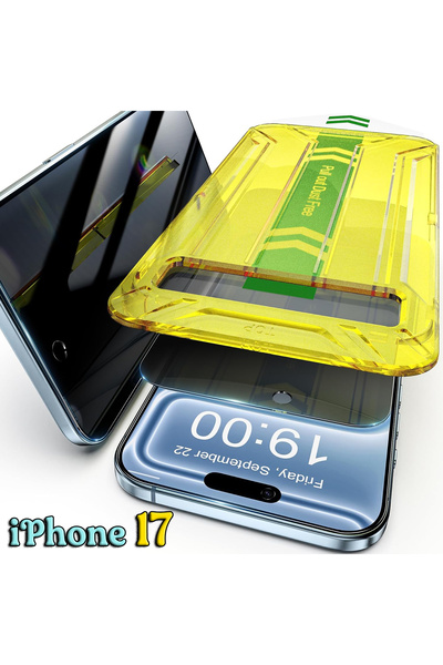 EDELFU iPhone 17 - Hayalet Ekran Koruyucu Gerçek 23° Temperli Cam, (Otomatik ...
