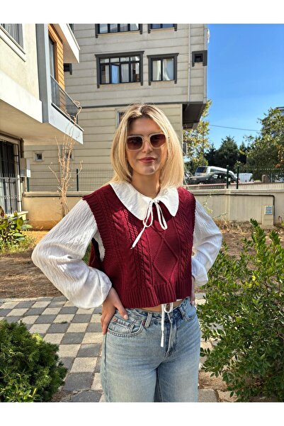 Store Yandan Bağlamalı Örgü Süveter