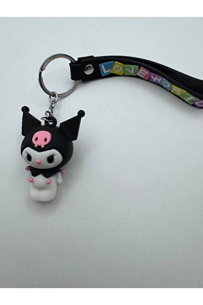 Yuchicly سلسلة مفاتيح سيليكون كورومي السوداء – جميلة جدًا مع حزام