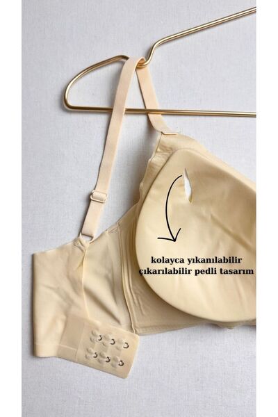 HEROSE Lazer Kesim Çıkarılabilen pedli Yarım Dolgulu Görünmez Sütyen