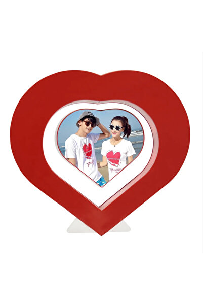 Generic Red Floating Rotating Heart Photo Frame