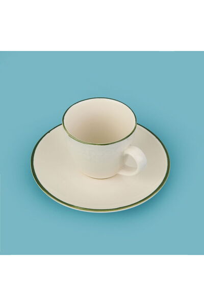ASPARTAM Kitchen Arnea Set of 2 Cups - Cream / Green - 90 ml
