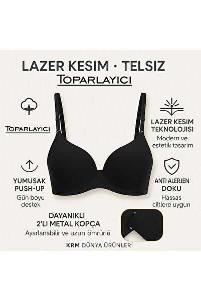 krm dünya ürünleri Seamless Gathering Bra • Soft Push-Up • Anti Allergen Keeps You Comfortable and Safe