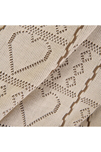 ASPARTAM Soft Heart Patterned Tirko Sofa Shawl - Beige - 120X160 cm