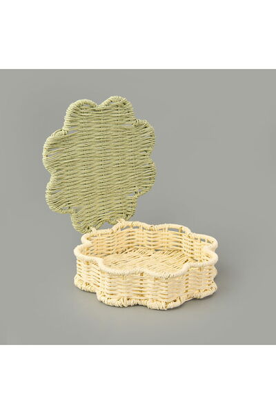 MATMEL صندوق تخزين ديكور صيفي من ليفينج جراني - إكرو - 22x22x5 سم