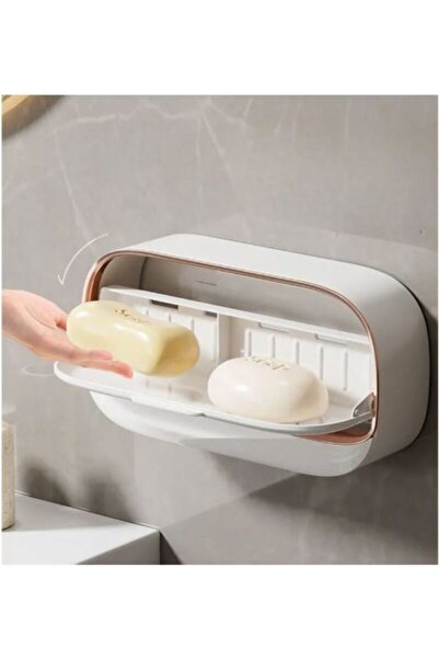 btm home Kapaklı Katı Sabunluk – Kendinden Su Boşaltmalı, Su Akıtmaz Hijyenik Sabun Kutusu Banyo & Mutfak
