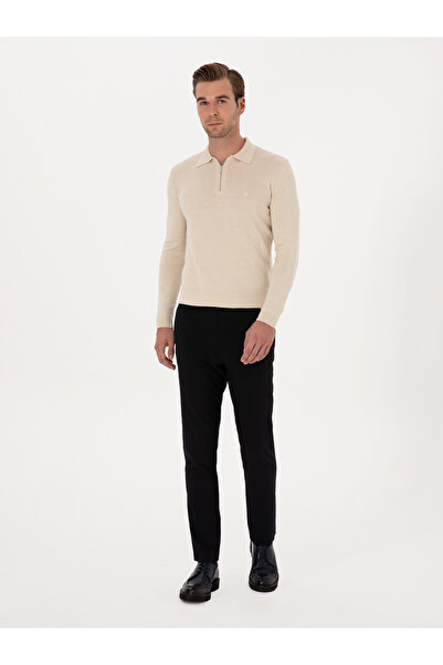 Cacharel بنطلون قماش أساسي بقصة ضيقة باللون الأزرق الداكن 50314091-VR033