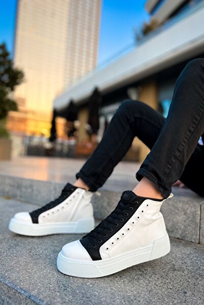 Zerenyus Μπλέιζερ Χειμερινές Ανδρικές Μπότες με φερμουάρ Λευκό Μαύρο