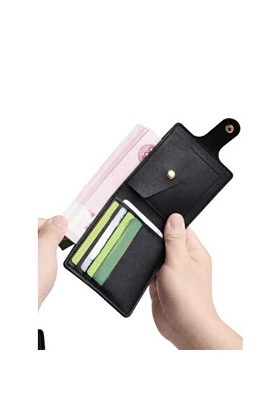 Fstyle Men's Small Compact Wallet, Short Bifold Card Holder, Lightweight ID Holder, Small Wallet with Closure