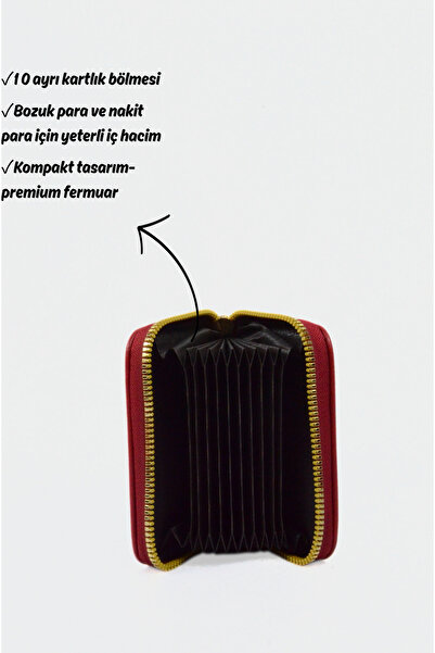 Mazel Design 205 Genuine Leather Women's Card Holder Wallet - Zippered, Multi-Compartment, Stylish Design