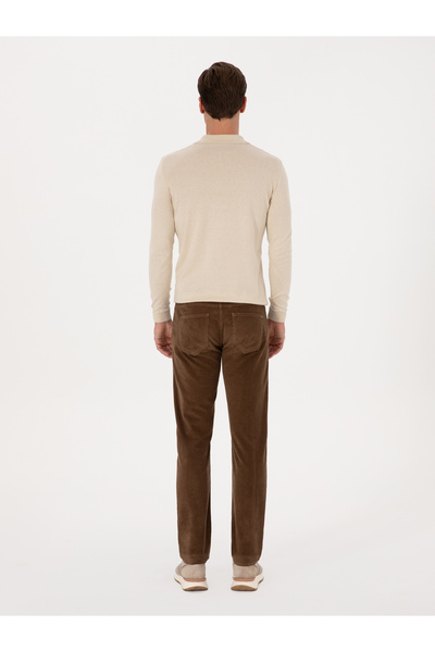 Cacharel Vizon Straight Fit Pamuk Karışımlı İnce Fitilli Kadife Kanvas Pantolon 50314000-VR052