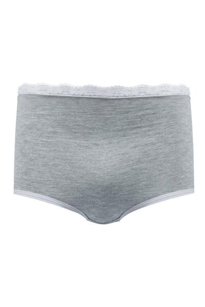 Bolero 3'lü Yüksel Bel Pamuk Dantelli Külot Siyah Gri Kırmızı