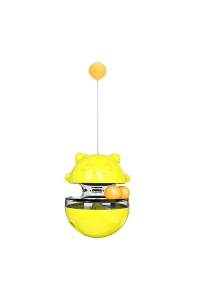 Doty Interactive Toy 2-in-1 for Cats GattoBall, Reward Release, Includes Balls, Yellow, 13x9 cm,