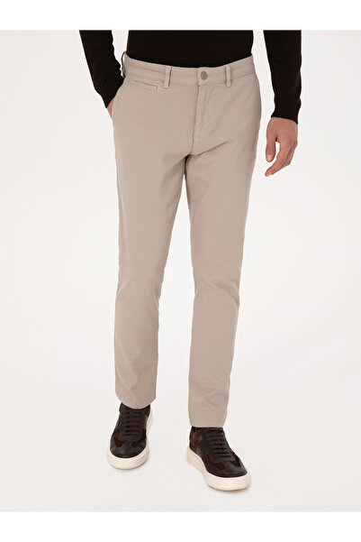 Cacharel Taş Slim Fit Pamuk Karışımlı Armürlü Kanvas Pantolon 50314084-VR049