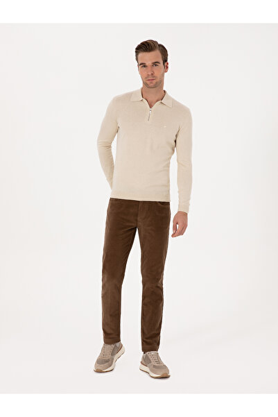 Cacharel Vizon Straight Fit Pamuk Karışımlı İnce Fitilli Kadife Kanvas Pantolon 50314000-VR052