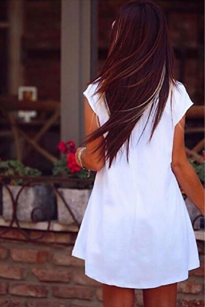 JANES Γυναικεία κοντομάνικη ασύμμετρη υφασμάτινη μπλούζα βισκόζης