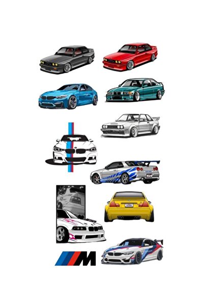 Çağlayan Reklam BMW Sticker Etiket Seti - Laptop Notebook Telefon