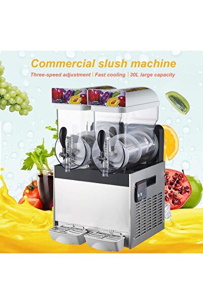 Generic 15/30/45L Commercial Ice Slush Machine, 1000W Slushy Maker Machine, Ice Maker Slushy for Restaurant