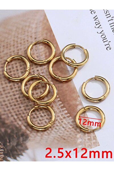 Choice 2.5 × 12 مم 10 قطع أقراط أذن من الفولاذ المقاوم للصدأ باللون الذهبي أق...